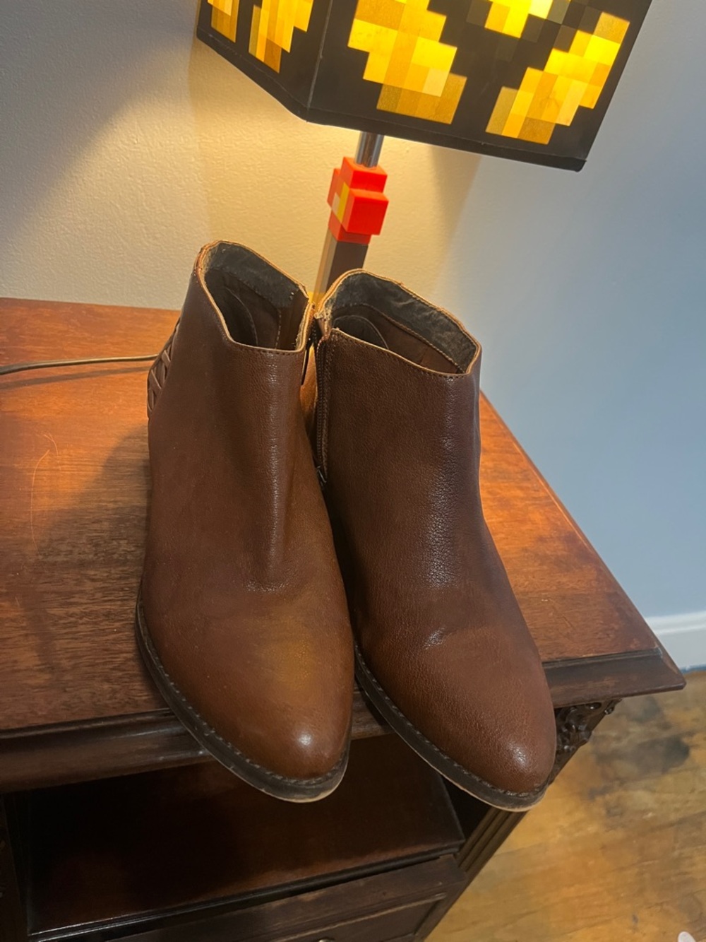 Vince Camuto Brown Leather Chukka Ankle Boots